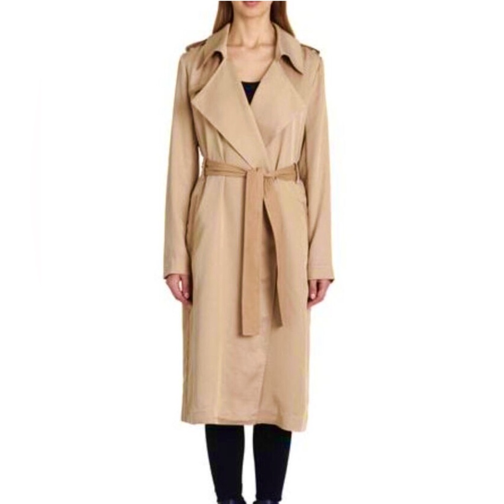 (SOLD) Badgley Mischka Classic Beige/Tan Trench Coat XS